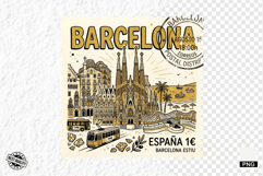 Summer Travel Postage Stamps PNG Clipart Product Image 1