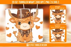 Highland Cow Tumbler Wrap Designs, Sublimation Wrap Product Image 1