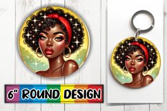 Luminous Ornaments Round Design, Afro Girl Product Image 1