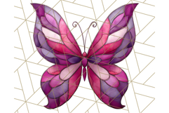 Stained Glass Butterfly PNG Colorful Clipart for Sublimation Product Image 3