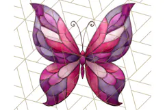 Stained Glass Butterfly PNG Colorful Clipart for Sublimation Product Image 3