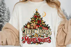 Tree Lights and Merry Nights Christmas Sublimation Design Product Image 3