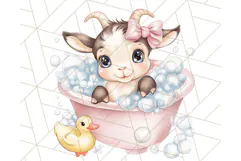 Farm Animal Babies in Bubble Bath PNG, Nursery Clipart Product Image 3