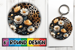 Luminous Circle Coasters Sublimation, Leopard Prints Product Image 1