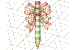 Chubby Pencil With Bows PNG Clipart, Cute School Supply Png Product Image 3