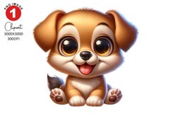 Cute Baby Puppy Clipart, Animals Clipart Sublimation Product Image 1