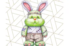 Halloween Bunny Clipart, Cute Bunnies in Costumes PNG Product Image 3