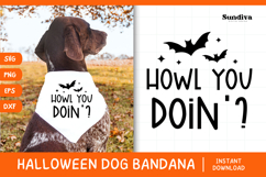 Funny Halloween Dog Bandana Quote SVG | Howl You Doin Product Image 1