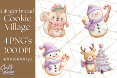 Gingerbread Village Gouache PNG Clipart Product Image 1