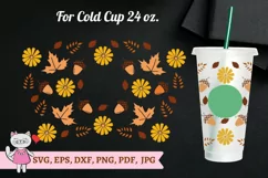 Autumn Leaves svg, Full Wrap Venti Cold Cup 24 oz Product Image 1