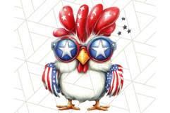 Patriotic Chicken Clipart Png, Funny 4th of July PNG Graphic Product Image 3