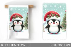 Christmas Penguin Kitchen Towel. Christmas Kitchen Towel Product Image 1