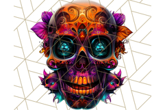 Bright Sugar Skull PNG Clipart, Halloween Colorful Skull Png Product Image 3