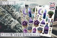 Witch sticker Sheet Green Magic Props Spell Herbs Halloween Product Image 1