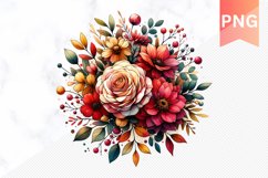 Autumn Flowers Sublimation - Clipart PNG Design Product Image 1