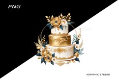 Wedding Cake Clipart, Boho Wedding Cake Clipart Product Image 1