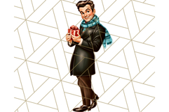 Vintage Glamorous Christmas Party Clipart PNG, Holiday Png Product Image 3