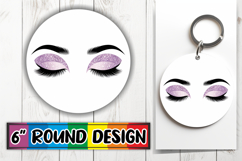 Bright Round Keychain Sublimation, Woman Eyes Product Image 1