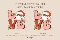 Love Sublimation | Retro Christmas PNG | Groovy Santa PNG Product Image 2