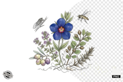 Summer Wildflowers &amp; Bird &amp; Insect Clipart - Houseplant PNG Product Image 1