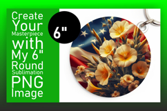Elegant Circle Design Keychain Template , USA Flag Product Image 1