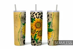 Sunflower Tumbler Sublimation | 20 oz | Taper | Straight Product Image 1