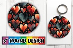Bright Ornaments Round Sublimation PNG, Heart Product Image 1