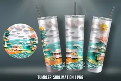 3D Tumbler Wrap | 3D Sublimation PNG I 3D Summer Product Image 4