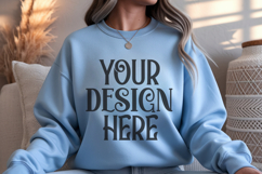 light blue Gildan 18000 Sweatshirt mockup Product Image 1