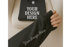 Gildan 18000 Charcoal Sleeve Sweatshirt Mockup Product Image 1