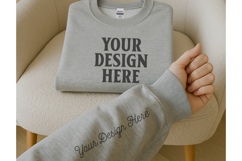 Gildan 180000 Sport Grey Sweatshirt Sleeve Mockups Product Image 1