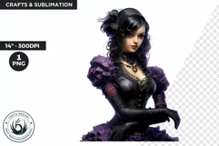 Victorian Gothic Girl Clipart PNG for crafts and sublimation Product Image 1