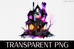 Haunted House - Transparent PNG Halloween Clipart Graphic Product Image 1