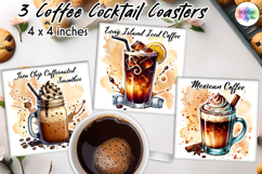 Coffee Cocktail Coasters, Coffee Lover Coasters, Coffee PNG Product Image 1