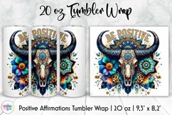 Positive Affirmation Tumbler Wrap Bundle, Bull Skull Tumbler Product Image 20