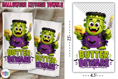 Halloween Kitchen Towel PNG, Butter Beware Product Image 1