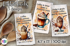 Coffee Cocktails Kitchen Towel Bundle, Coffee Lover Prints Product Image 2