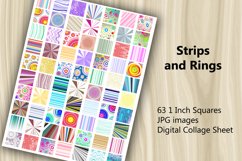 Digital Collage Sheet - Strips and Rings Product Image 1