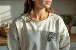 Women Oversized Sweatshirt Mockup PSD JPG Product Image 1