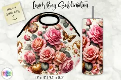 Vintage Floral Lunch Bag Design | Baroque Flowers Lunch Bag Product Image 1