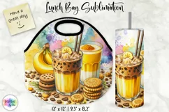 Iced Coffees Lunch Bag, Summer Iced Drinks Tumbler Wrap Product Image 1