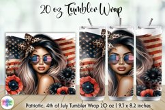 American Babe Patriotic Tumbler Wrap, Fourth of July Product Image 1