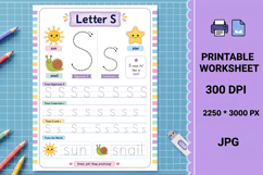 Letter s letters printable alphabet tracing worksheet Product Image 1