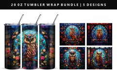 Owl 20oz Tumbler Wrap | Sublimation PNG Design Product Image 1