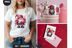 Valentines day Gnomes couple clipart ,Valentine gnome Product Image 3