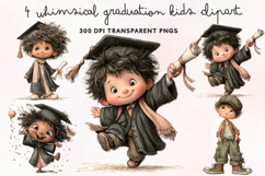 Whimsical Graduation Kids Clipart PNG Product Image 1
