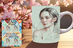 Elegant 15oz Mug Wrap Png Template , Beauty Woman Product Image 1
