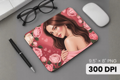 Afro Girl / Woman braided hair Mouse Pad, Black Queen PNG Product Image 1