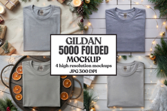 Gildan 5000 Folded Christmas Mockup, G5000 mockup Product Image 1