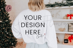 White Christmas Sweatshirt Back Mockup Product Image 1